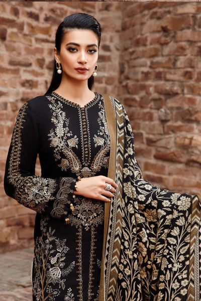 QN877-Maria B WINTER 3PC Dhanak Embroidered suit with Printed Shawll
