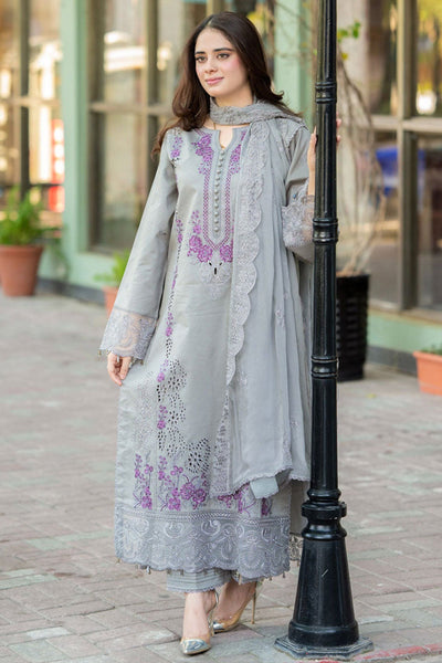 QN1126-LIBAAS-3PC DHANAK EMBROIDERED SHIRT WITH CHIFFON EMBROIDERED DUPATTA