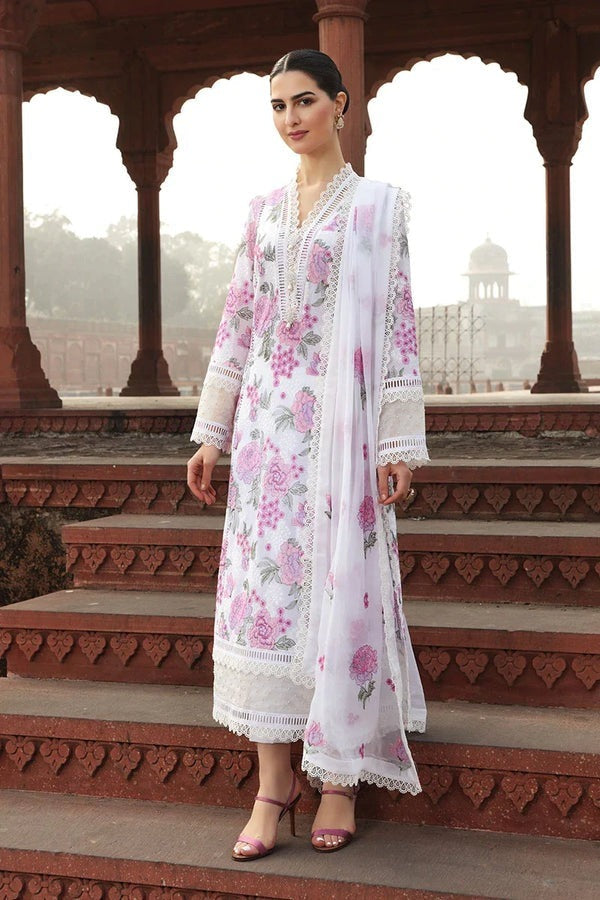 SM0015 Bareeze Embroided 3pc Summer lawn dress with embroidered chiffon dupatta