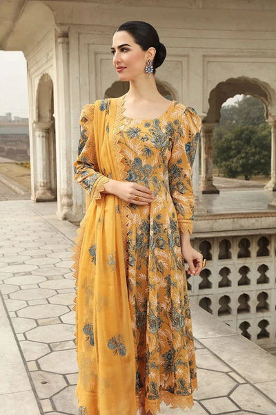 SM0004 Bareeze Embroided Summer 3pc lawn dress with embroidered chiffon dupatta