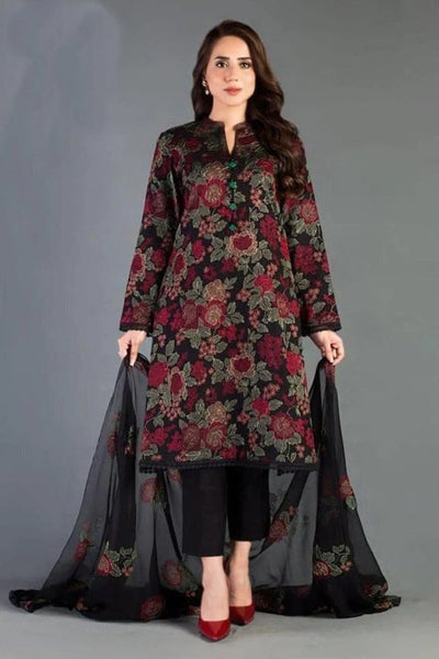 SM0014 Bareeze Embroided Summer 3pc Lawn dress with embroidered chiffon dupatta