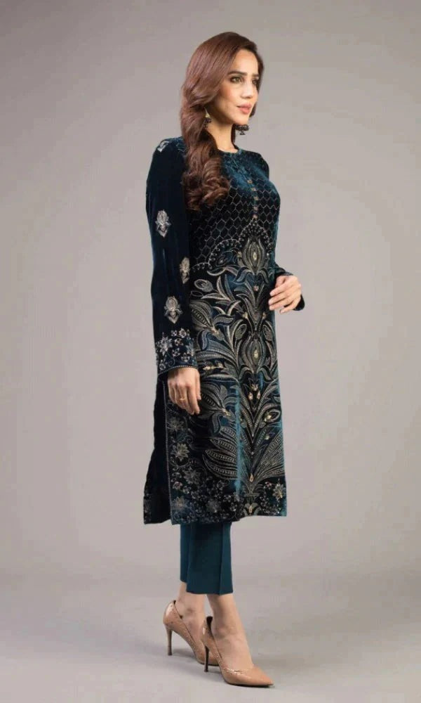 SM0013 Bareeze 3PC Summer Lawn Front Full Embroidered Back Bazo Embroidered Bember Dupatta