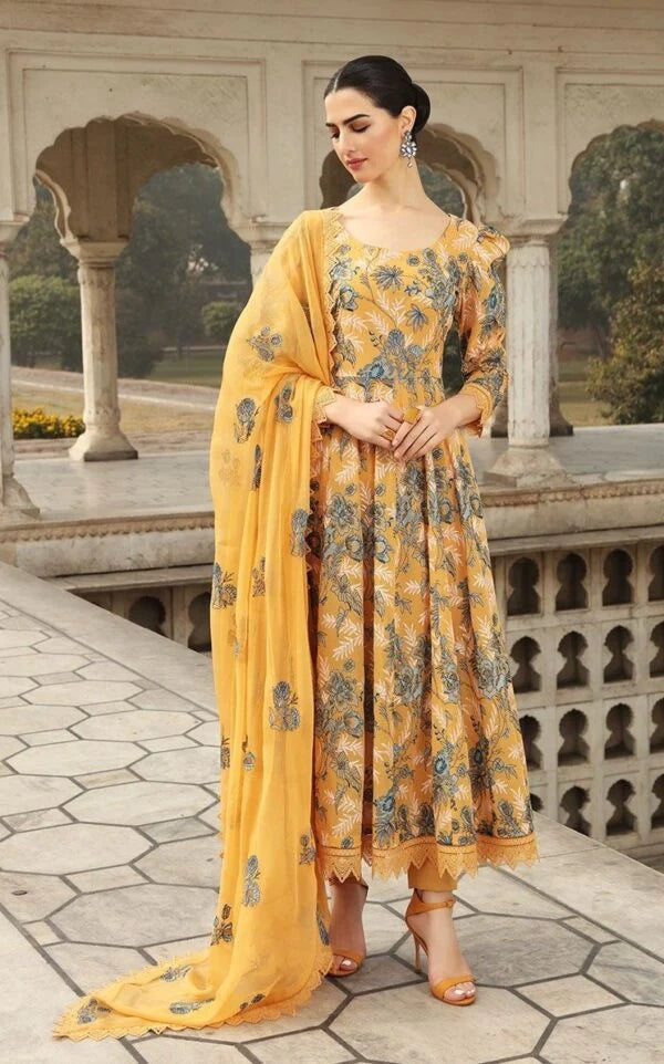 SM0004 Bareeze Embroided Summer 3pc lawn dress with embroidered chiffon dupatta