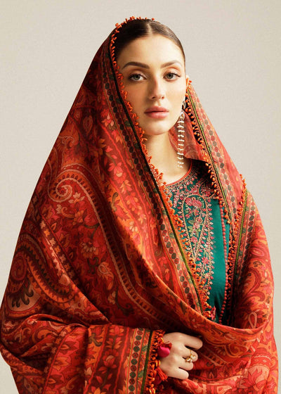 QN994-SUMMER MUSHQ 3PC EMBROIDERED LAWN SUIT WITH PRINTED SILK DUPATTA