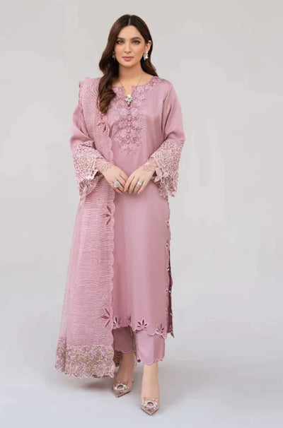 SM0022-SUMMER Lawn Unstitched 3 Piece Embroidered Dress with Embroidered Organza Duppatta