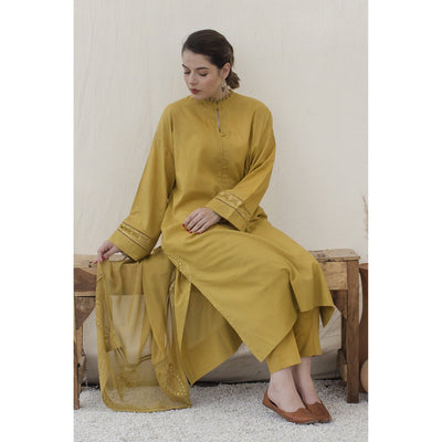 SM0021-SUMMER 3PC Lawn Embroidered Shirt With Chiffon Embroidered Dupatta