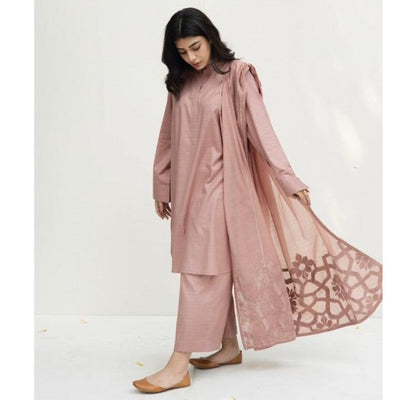 SM0023-SUMMER 3PC Lawn Shirt With Monar Embroidered Dupatta