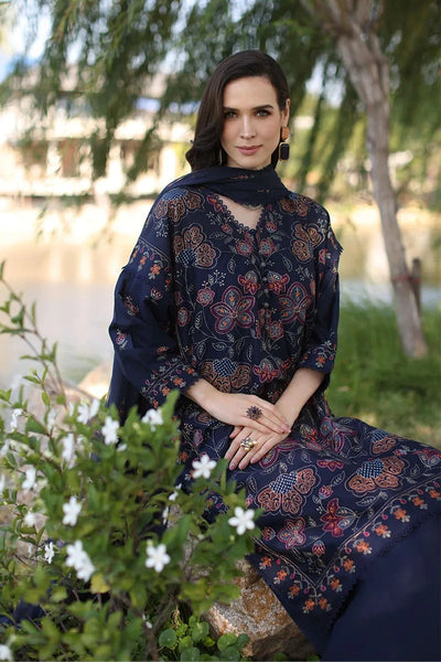 SM0050-Bareeze Embroidered Summer 3pc lawn dress with embroidered chiffon dupatta