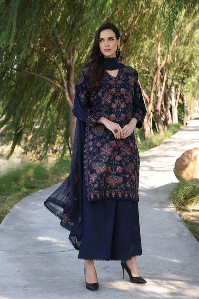 SM0050-Bareeze Embroidered Summer 3pc lawn dress with embroidered chiffon dupatta