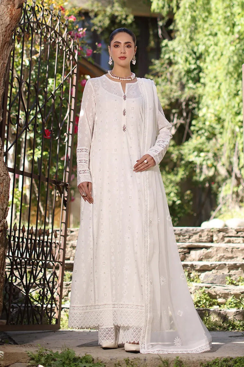 SM0048-Bareeze Embroidered Summer 3pc lawn dress with embroidered chiffon dupatta