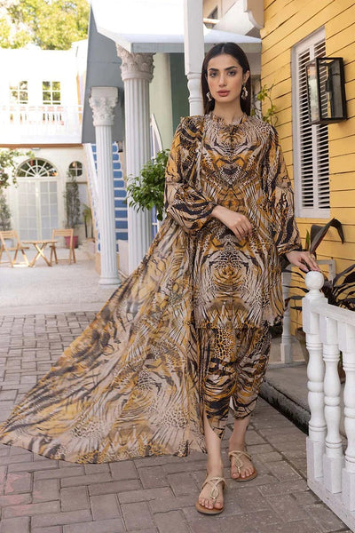 SM0031-3Pc Digital Printed Summer Lawn Shirt With Printed Lawn Trouser and Chiffon Dupatta