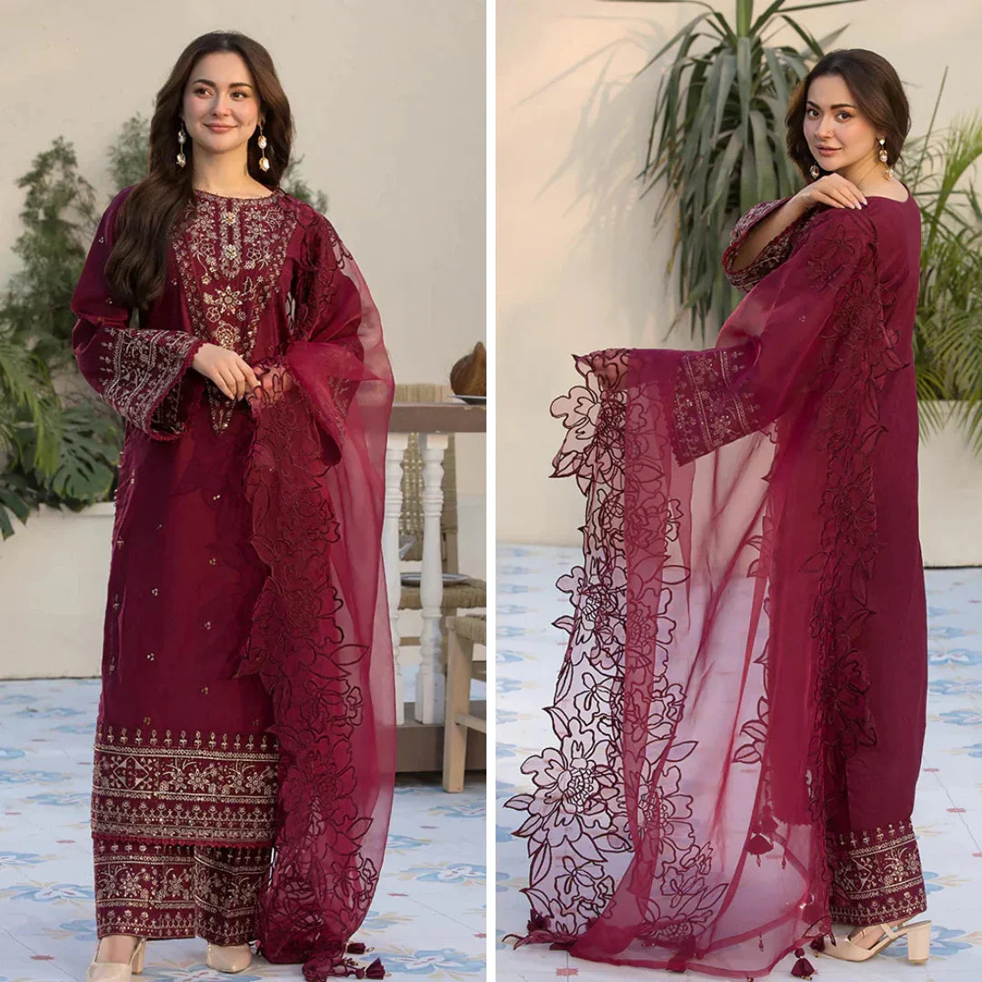 SM0038 - SUMMER Allys 3PC Lawn Embroidered Suit