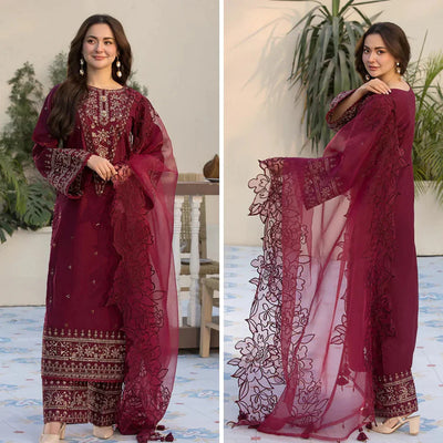 SM0038 - SUMMER Allys 3PC Lawn Embroidered Suit